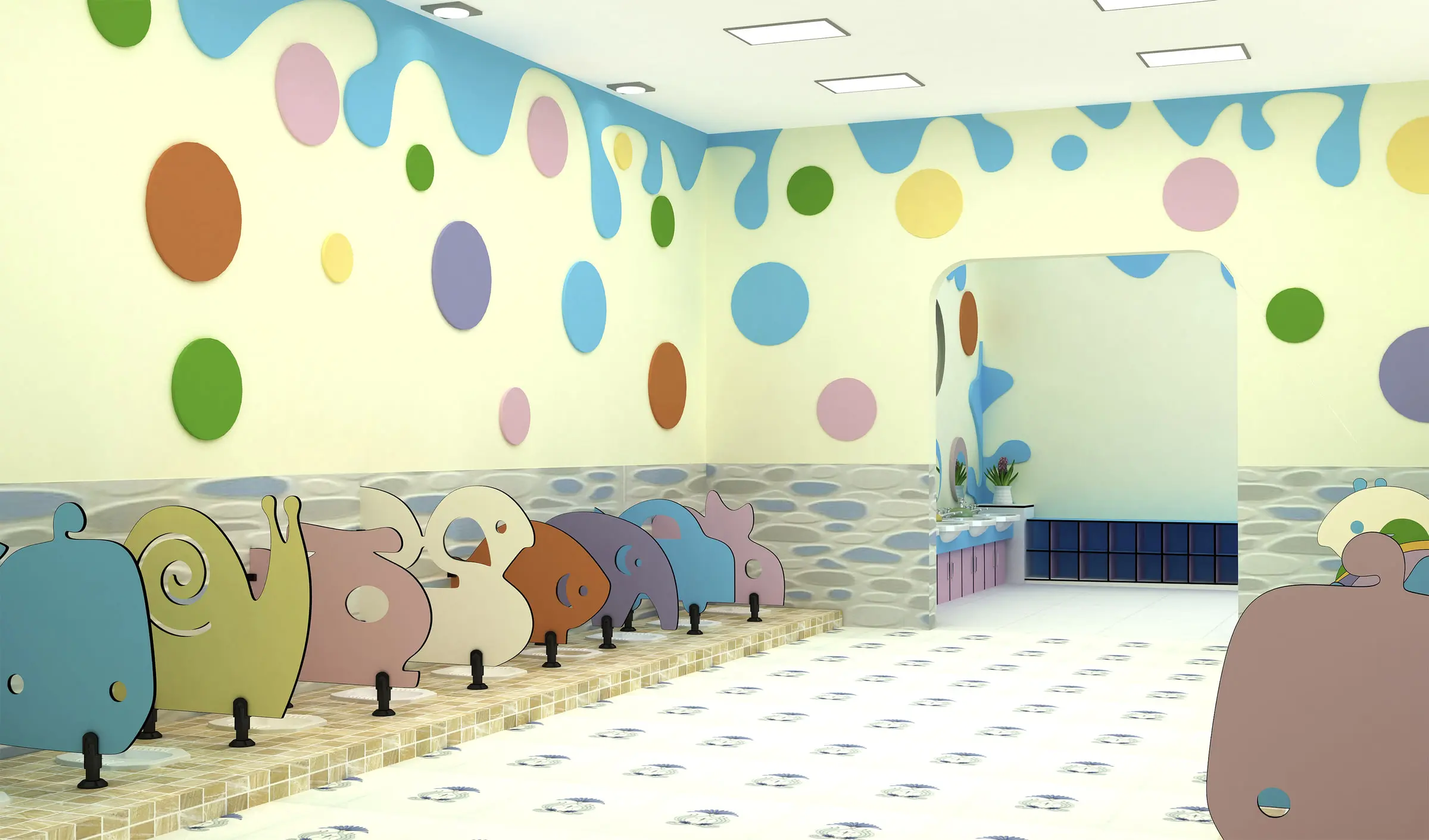雅座kids系列卫生间隔断工程实景